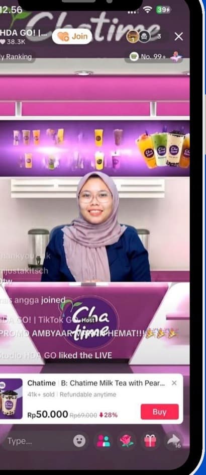 Chatime · 38.3K viewers · 41K+ sold
